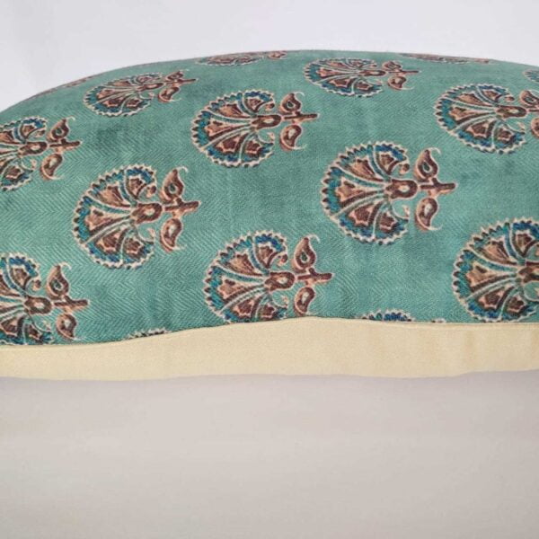 Flower Motif Soft Green Cushion