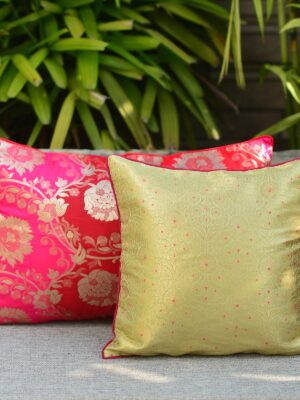 Brocade Gang Cushion Cover(Pack of 2)