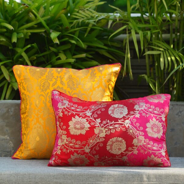 Brocade Gang Cushion Cover(Pack of 2)