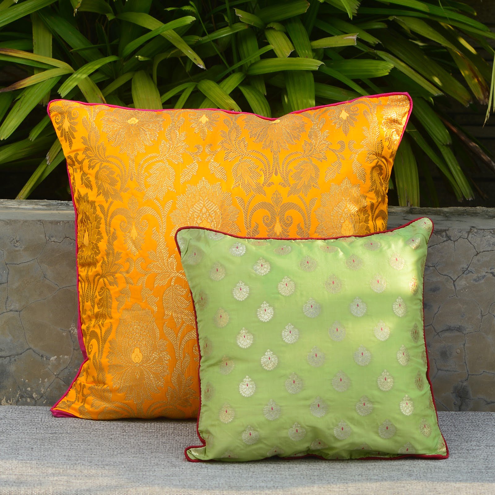 Rich Brocade Cushions Cover Pack of 2 Motifs Home Decor