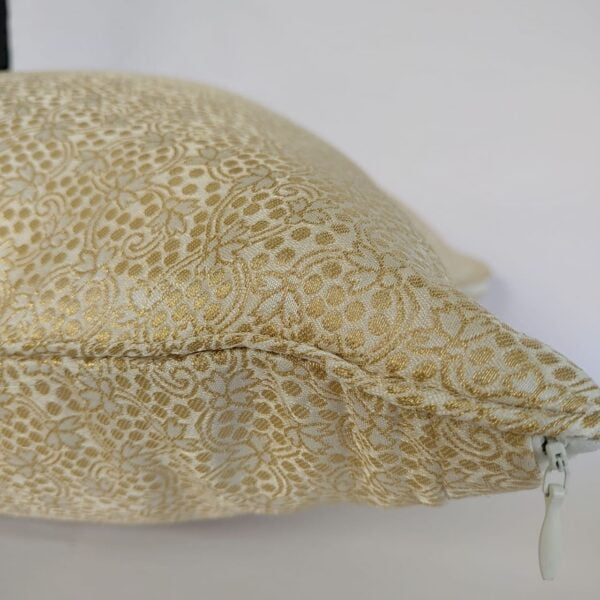 Black And White Brocade Silk Cushion Cover