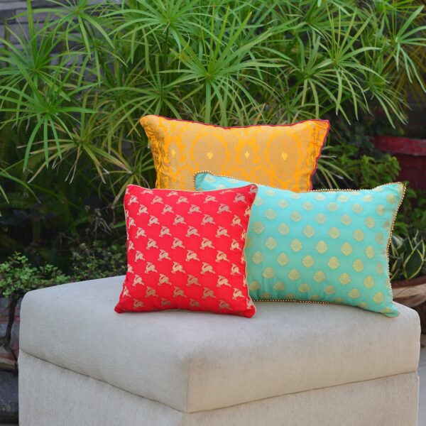 Brocade Silk Combo Cushion Cover