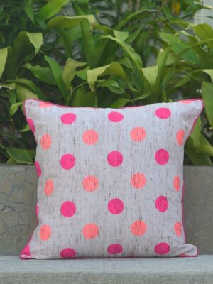 Pink Polka Cushion Cover (Single Piece)