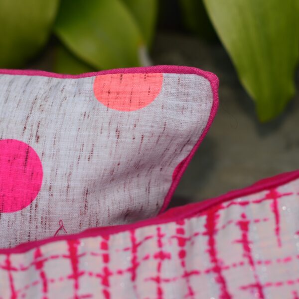 Pink Polka Cushion Cover (Single Piece)